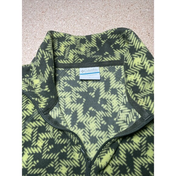 Columbia 1/4 Zip Fleece Jacket Hiking Camp Sweater Green Womens Size Large - Picture 2 of 6